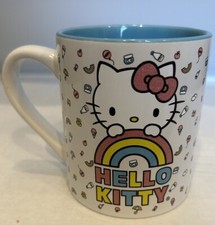 Hello Kitty Coffee Mug / Sanrio Cute Hello Kitty  Rainbow coffee cup 14 oz