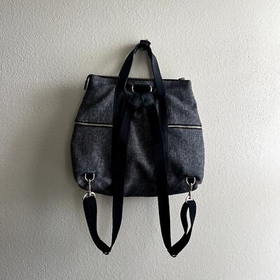 Henri Bendel Large Jetsetter Backpack Gray Canvas | eBay display picture 3