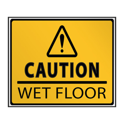 Industrial Decals Horizontal Vinyl Stickers Caution Wet Floor Sign A Safety
