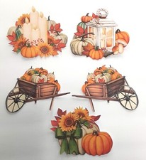 3D UPick Fall Pumpkins Sunflower Wagon Lantern Scrapbook Card Embellishment 3914