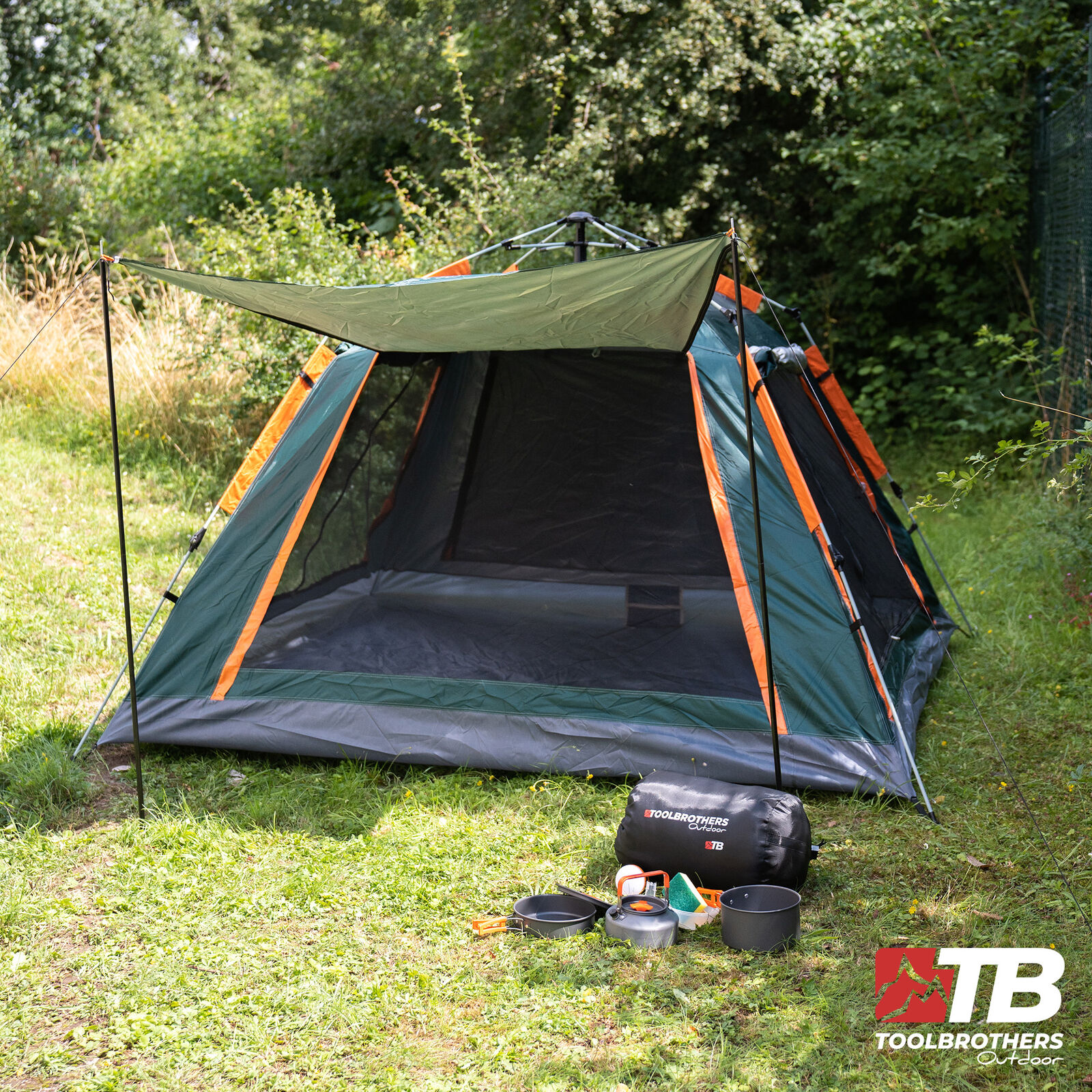 Toolbrothers Outdoor Camping-set Zelt für 2-4 PersonenCampingausrüstung 13-tlg