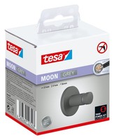 Tesa Moon Grey Handtuchhaken Selbstklebend Ohne Bohren Grau Matt