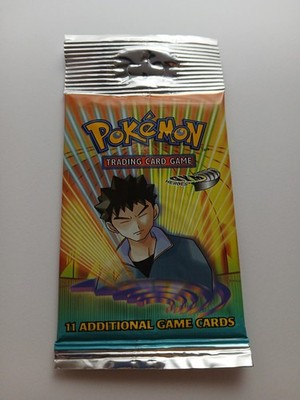 Sealed 2000 WOTC Gym Heroes Long Crimp Booster Pack (Brock)