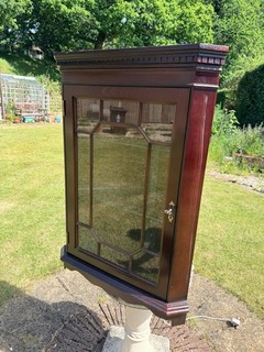 Mahogany Corner Unit Display Cabinet with Lighting