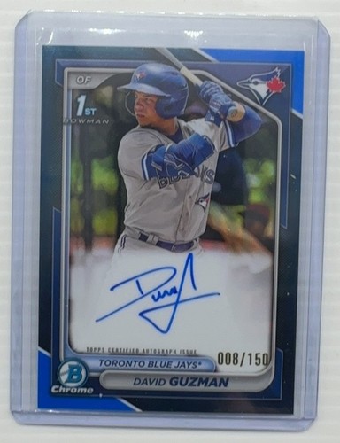 2024 Bowman Chrome David Guzman 1st Blue Refractor Prospect Auto #008/150