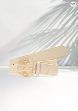 Leather Trim Woven Belt