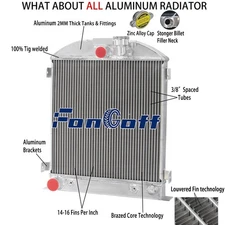 4 Row Aluminum Radiator FIT 1932 Ford Hi-Boy Hot Rod Grill Shells Ford V8.