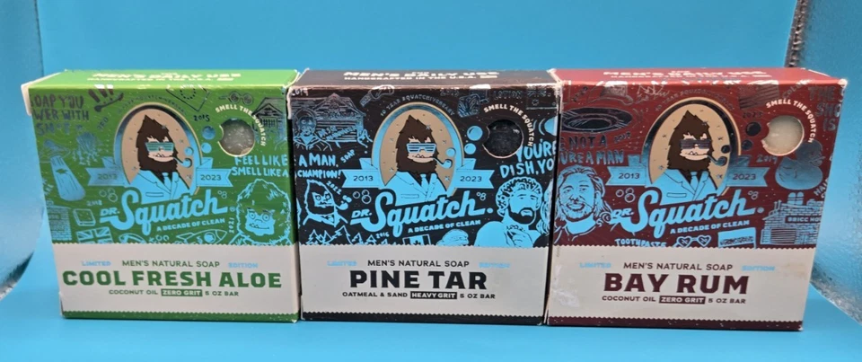 Dr Squatch 10th Anniversary Bundle Of 3; Cool Fresh Aloe, Bay Rum,  And Pine Tar - Image 4 of 4