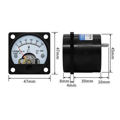 1 pc. New SO-45 Voltmeter Pointer Voltage Panel Meter Directly Connect AC 0-100V