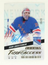 2024-25 Credentials Acetate Ticket Access 25/25 Igor Shesterkin #TA-IS Auto 1kx2