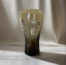 Vintage Libbey Embossed Coca-Cola Glass Amber Brown Glass 16oz Tumbler Father’s