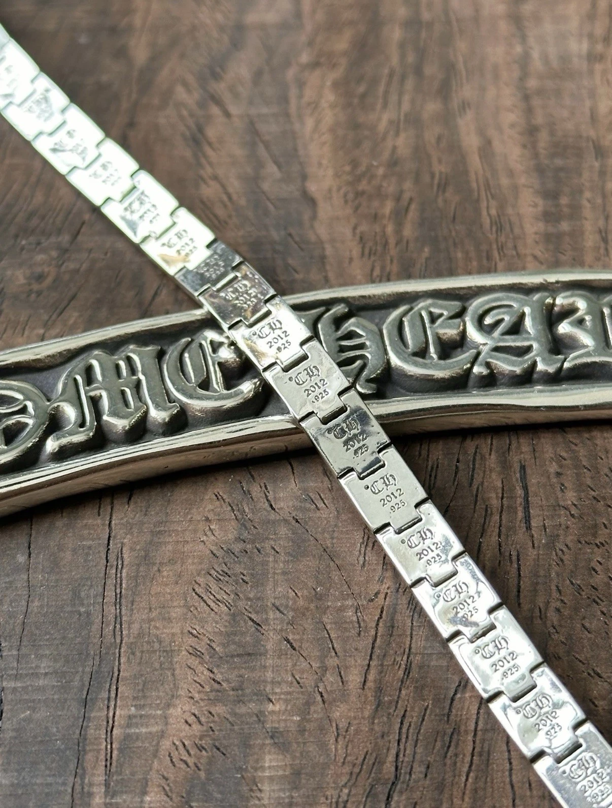 CHROME HEARTS bracciale stile cuori cromati 8 pollici