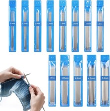 65 pcs Double Pointed Knitting Needles Set, 15cm Short Double Ended Knitting Nee
