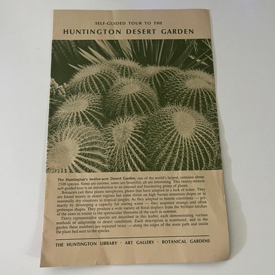 Self-Guided Tour to the Huntington Desert Garden Booklet San Marino CA  L1-1