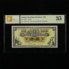 1966 Scotland Royal Bank of Scotland 1 Pound Pick#325b