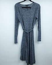 Simply Vera Vera Wang Dress Womens XL Gray Long Sleeve Belted Knit Stretch Soft