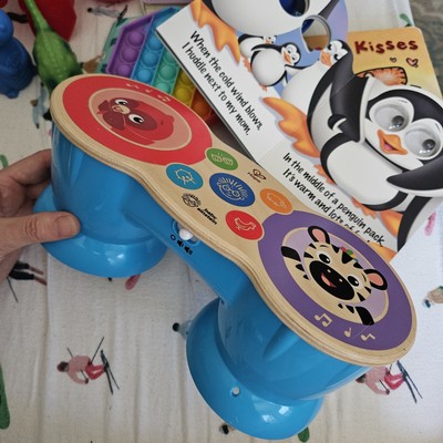 BABY EINSTEIN UPBEAT TUNES MAGIC TOUCH WOODEN DRUM  MUSICAL TOY AGES 6-36 MONTHS