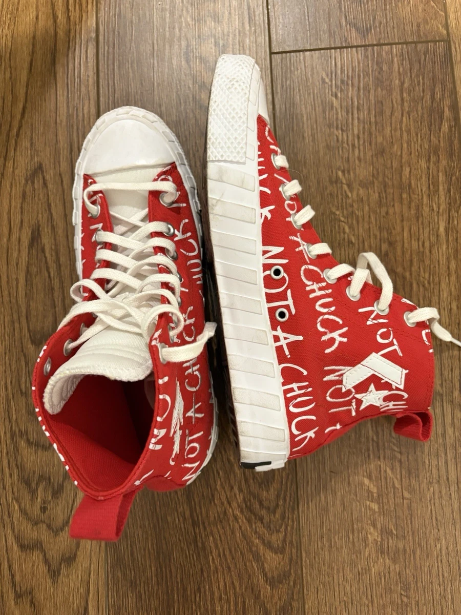 Converse UNT1TL3D High Top Not A Chuck Mens 8.5 Red White Shoes Vegan Converse UNT1TL3D High Top Not A Chuck Mens 8.5 Red White  main image 4