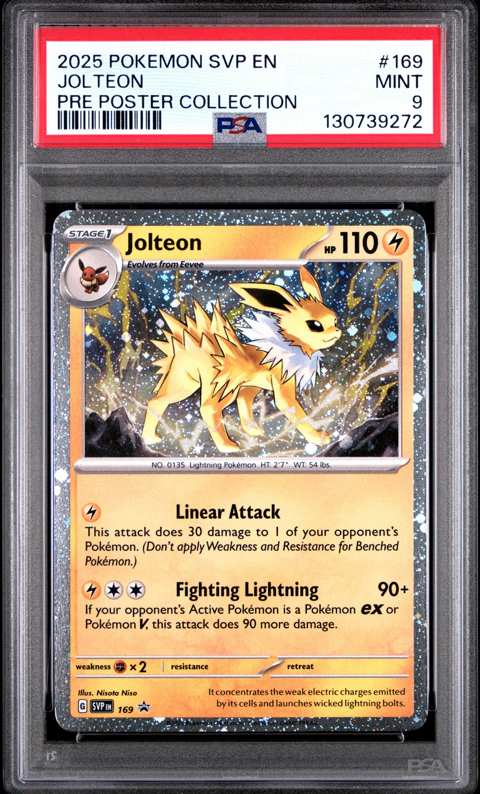 2025 POKEMON SVP EN-SV BLACK STAR PROMO #169 JOLTEON PSA 9