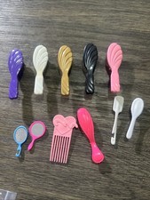 L Lot of 11 Barbie Doll Brushes Combs Mirrors Hair Accessories Bundle Mix