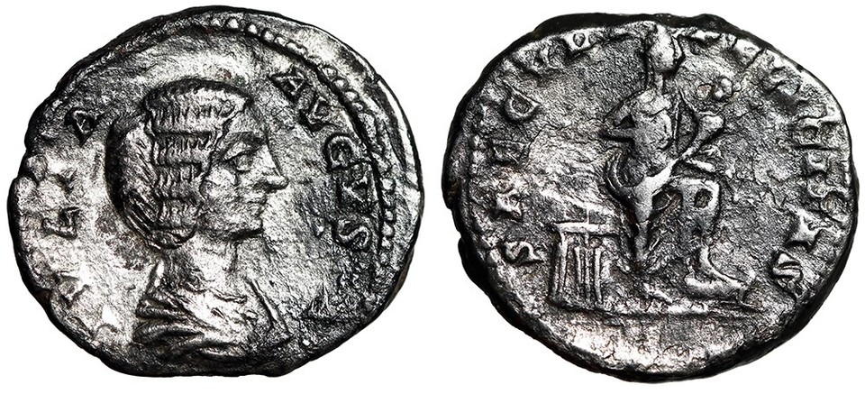 EGYPTIAN GODDESS Roman Silver Denarius Coin w COA Isis and Horus ...