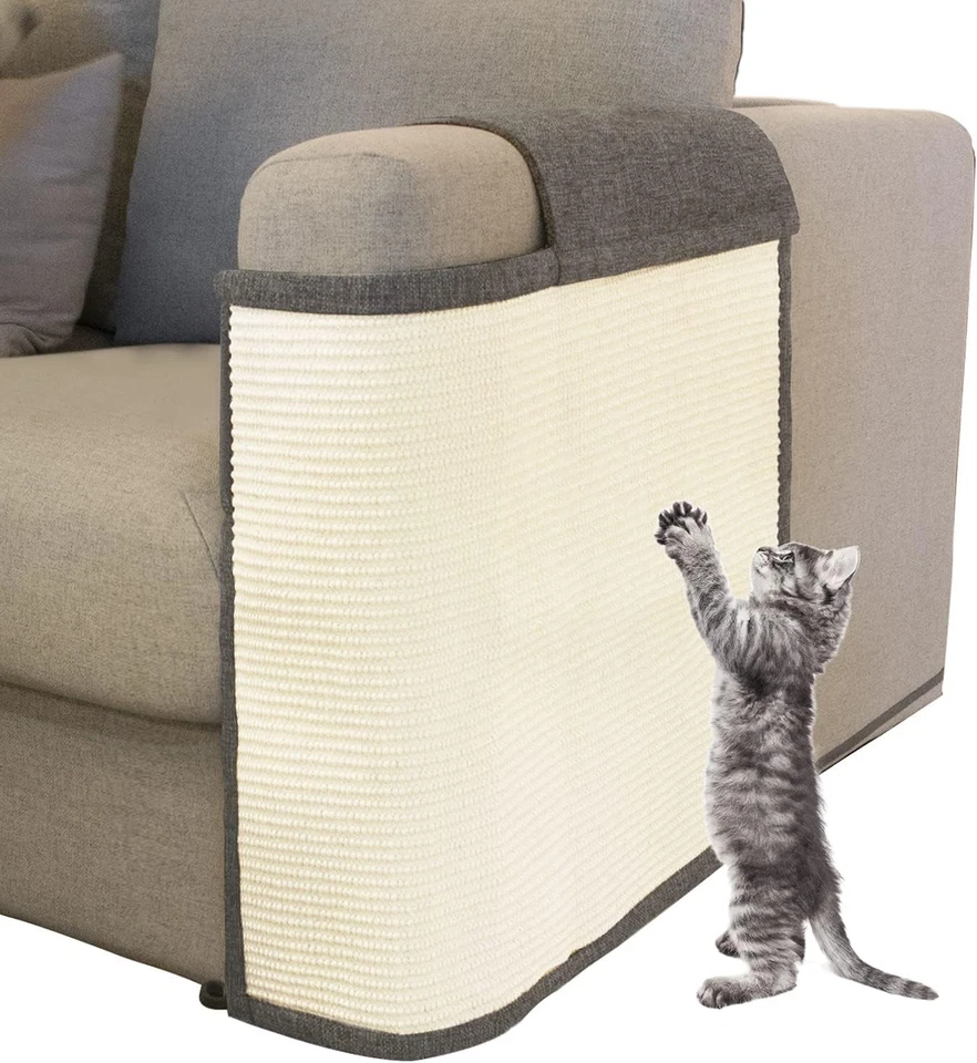 Protector ecológico contra arañazos de gato para sofás de mano izquierda con sisal natural Foto 3 de 4