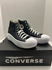 Size 9.5 Women’s- Converse Chuck Taylor All Star Move High Black White W (6LZ)