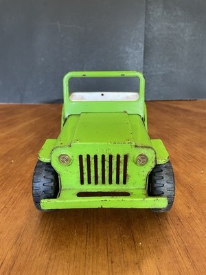 1960s Vintage TONKA Mini JEEP PRESSED STEEL LIME Light GREEN Rare