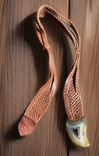 Chico  s Belt Women  s L Braided Brown Morroco Leather Wide Buckle Western Native