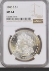 1880 S Morgan Dollar NGC MS64 UNCIRCULATED BETTER DATE SILVER $1 Coin
