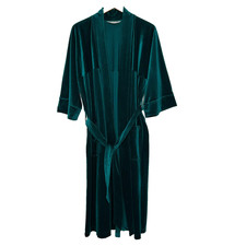 Vtg Christian Dior Monsieur Velvet Robe Mens OS Green Dacron Loungewear Unisex