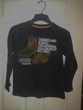 NEW W TAGS Timberland Boy's Logo Graphic Tee in Black, Size M 10/12
