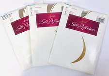 Lot Of 3 Hanes Silk Reflections Control Top 717 Pantyhose Hosiery Size CD Soft..