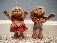 Vintage Steiff Macki and Mucki Hedgehog Dolls 1960's Made in Germany 5"