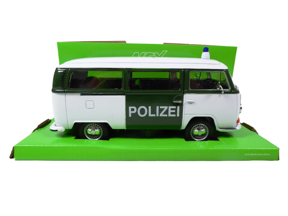 Volkswagen Combi Bus T2 Polizei - 1/24 Welly Diecast Voiture Miniature 22472GP - Photo 4/4