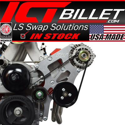 LS  Swap Alternator & Power Steering Bracket Kit Camaro LS1 GTO LS2 Compatibl...