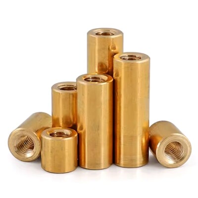 Brass Threaded Sleeve Rod Bar Stud Round Connector Nut Long Nuts M4M5M6M8M10M12