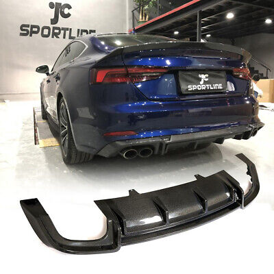 For Audi S5 A5 B9 Sline 17 19 Carbon Fiber Rear Bumper Diffuser Lip Spoiler Ebay