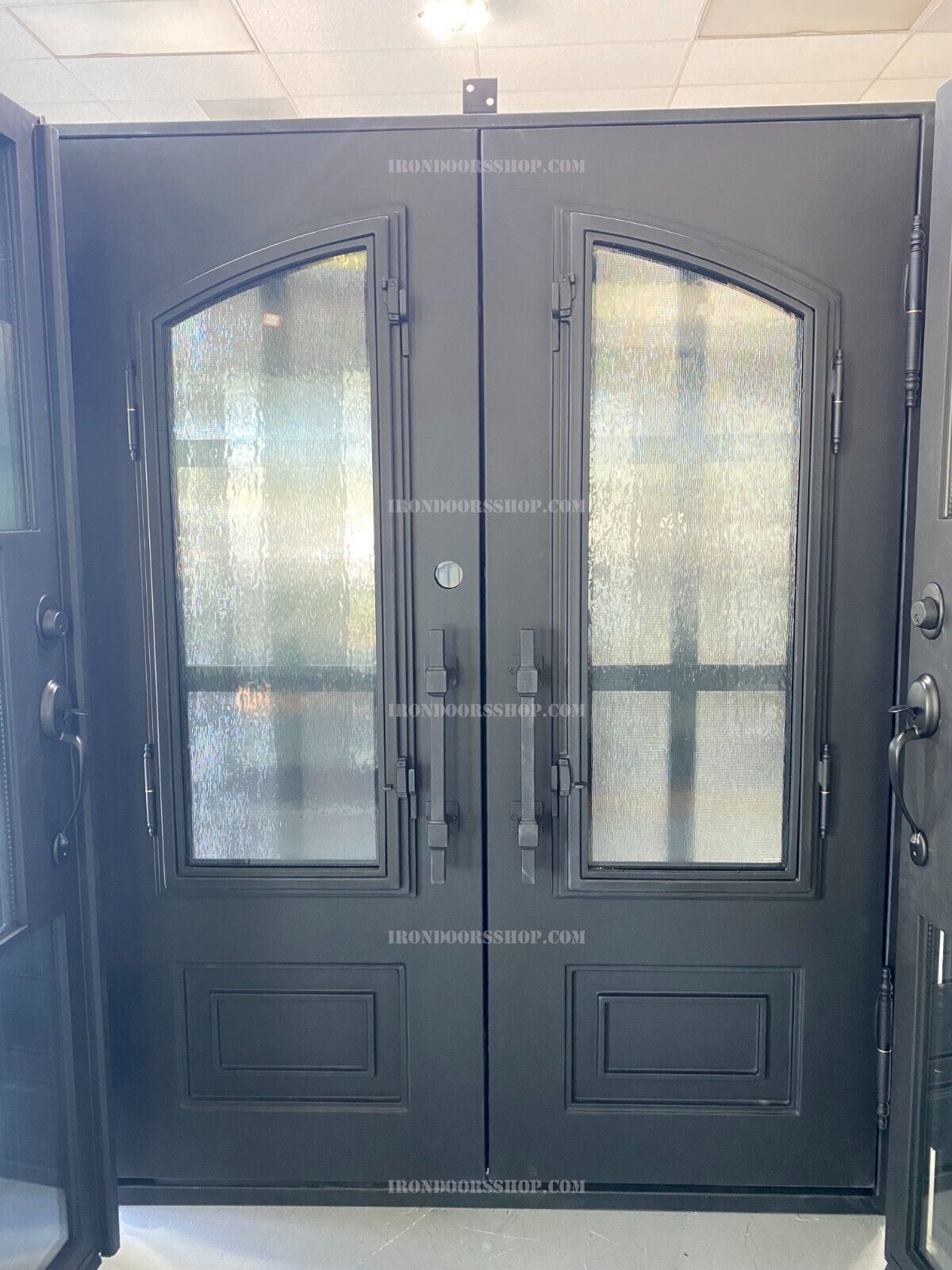 Santiago Modern double steel door with operable glasses Right hand in stock