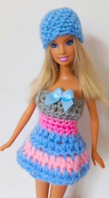  Handgefertigtes Kleid und Hut. Neues Kleid und Hut für Barbie Puppen. Kleidung für Barbie