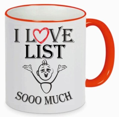 Kaffetasse I Love List so Much Kaffee Becher Tasse Liebe Rot 137490