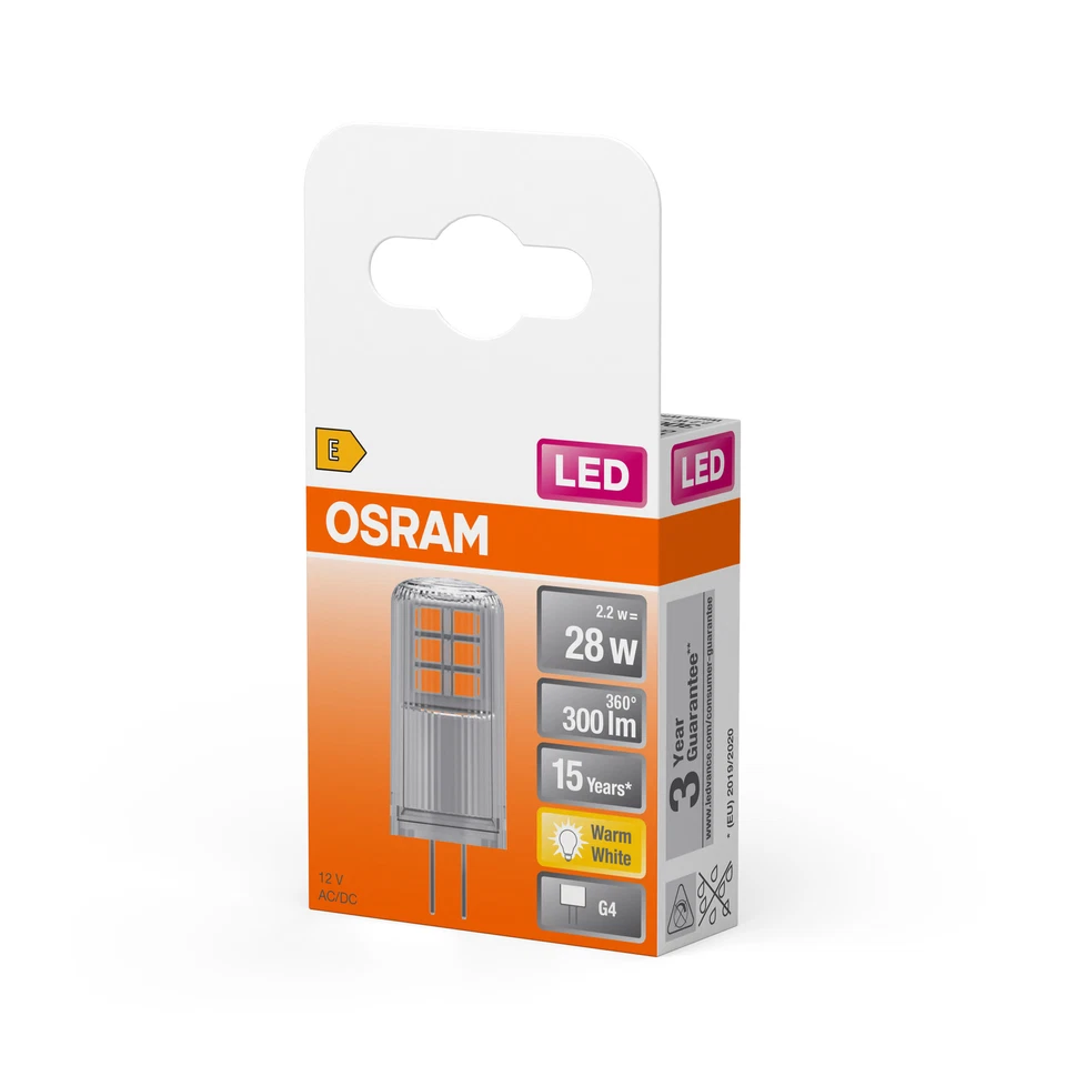 OSRAM LED Pin Lampe mit G4 Sockel, Warmweiss (2700K) 2.2W, Ersatz für - Bild 2 von 3