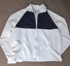 Match Point Long Sleeve White/Blue Mens Golf Jacket Size L