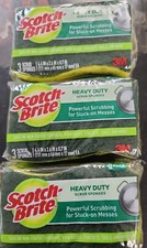 3 3packs Scotch Brite Heavy Duty Scrub Sponges Non-Scratch Free Shipping
