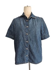 Christian Dior Blue Tiger Embroidered Denim Shirt