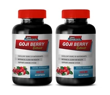 Boost Energy Production - GOJI BERRY EXTRACT - Aid Metabolism - 2 Bottles 120 Ca
