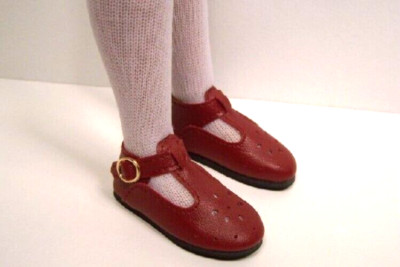Burgundy T-Cut-Outs Doll Shoes For 14 Kish Chrysalis Lark Song Piper Raven (Debs