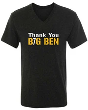 MENS V-NECK Big Ben Roethlisberger Pittsburgh Steelers Thank You Shirt