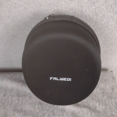 Falwedi Headphones CASE ONLY Zippered Oval Shape 8'' x 6'' x 3'' Black