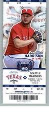 Seattle Mariners vs Texas Rangers 5/20/2014 Full Ticket - Matt Harrison